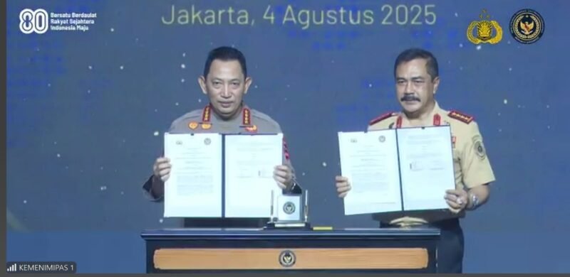 Perkuat Sinergi Kemenimipas-Polri Teken Nota Kesepahaman dan Perjanjian Kerja Sama