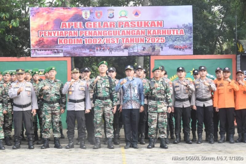 Kodim 1002/HST Cek Kesiapan Personel dan Instansi Hadapi Ancaman Karhutla