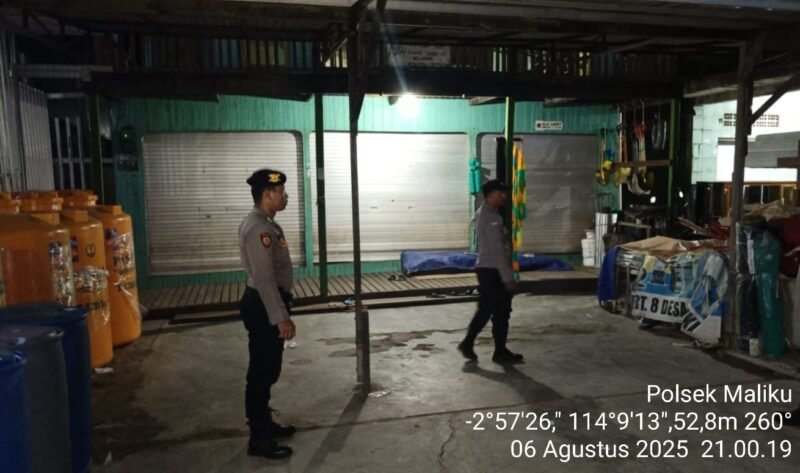 Ciptakan Sit aman Dan Kondusif Personil Polsek Maliku Melaksanakan Patroli Malam