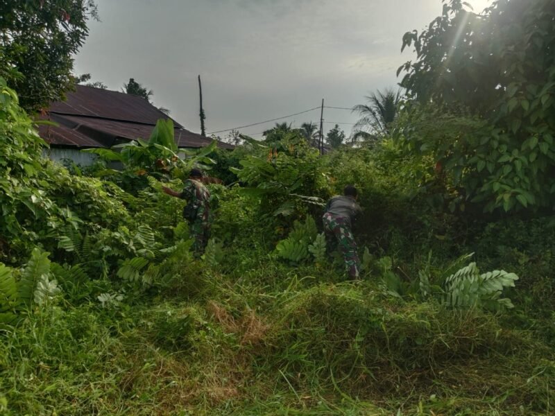 Kodim 1002/HST Gelar Pembersihan Lingkungan di Komplek Beringin
