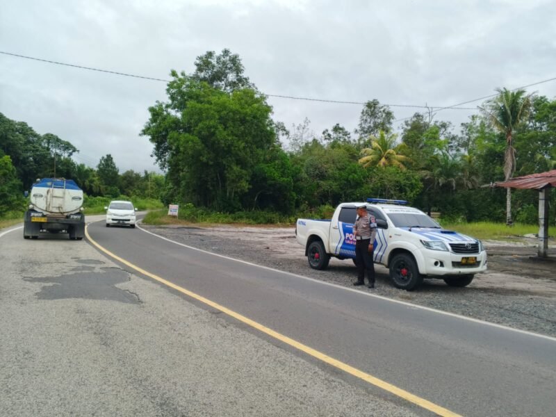 Sat Lantas Polres Pulang Pisau Laksanakan Patroli KTL dan Pencegahan Laka Lantas di Daerah Rawan