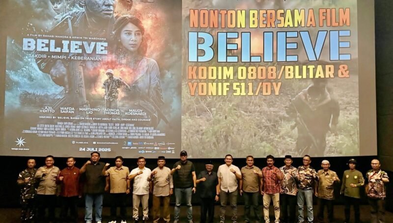 Dandim 0808 Bersama Forkopimda dan Paskibraka Nobar “Believe” Perkuat Semangat Kebangsaan di Blitar
