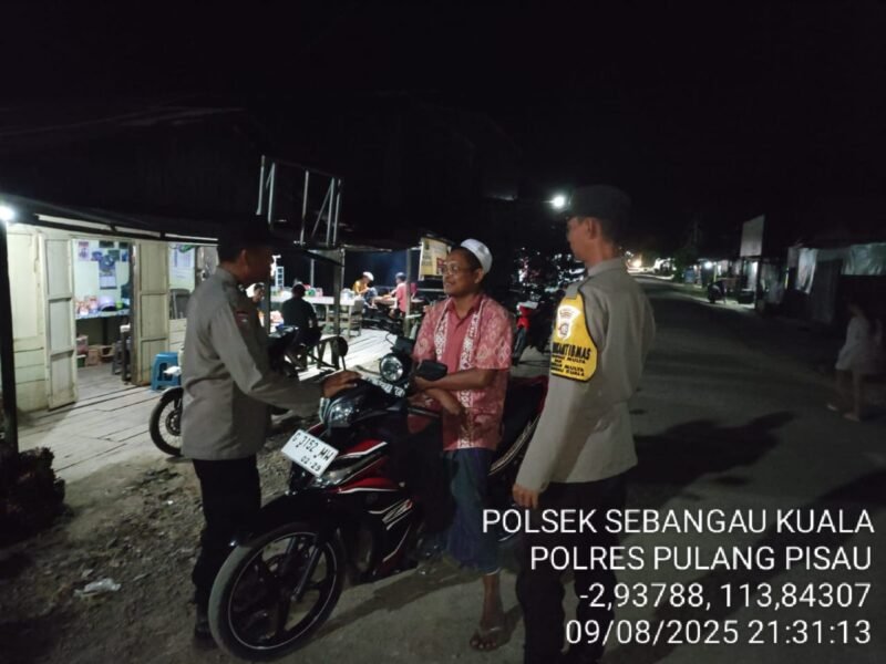 Polsek Sebangau Kuala laksanakan kegiatan KRYD di wilayah kecamatan Sebangau Kuala.