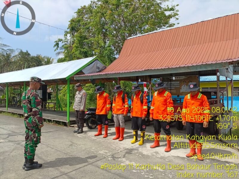 Personel Polsek Kahayan Kuala sambangi warga dan Memberikan himbauan Tentang Larangan Membakar hutan dan lahan