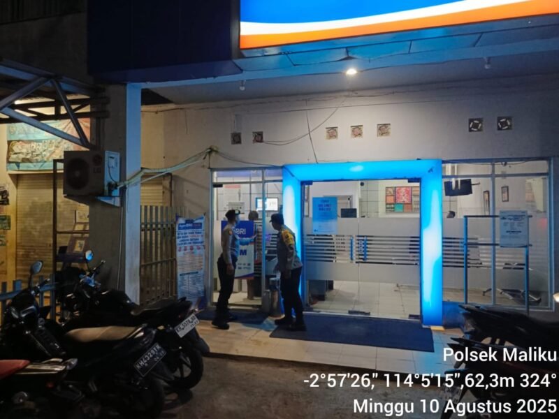 Kali Ini Sasaran Bank BRI, Personil Polsek Maliku Laksanakan Patroli Malam