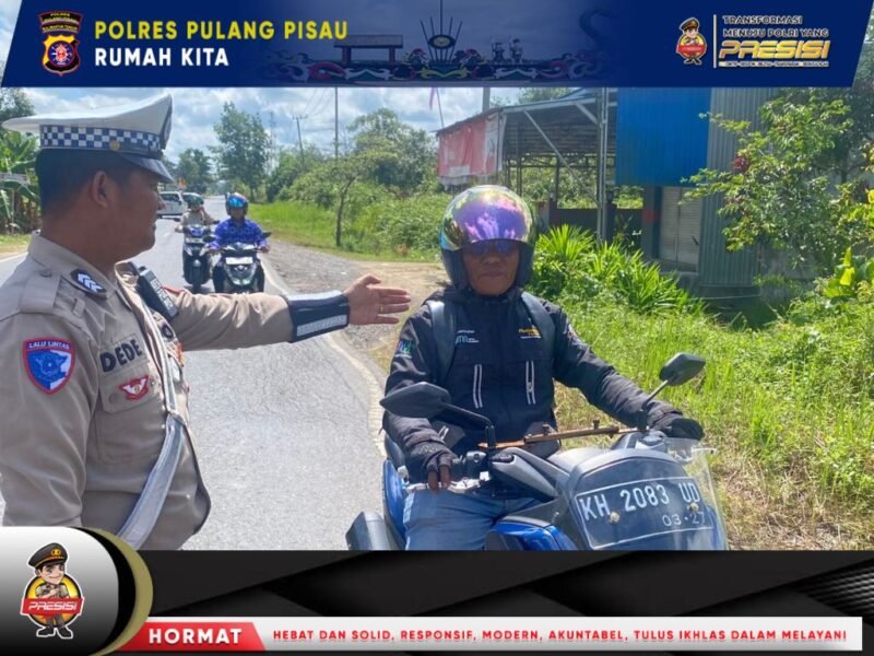Satlantas Polres Pulang Pisau Sosialisasi, Penggunaan Helm dengan Benar