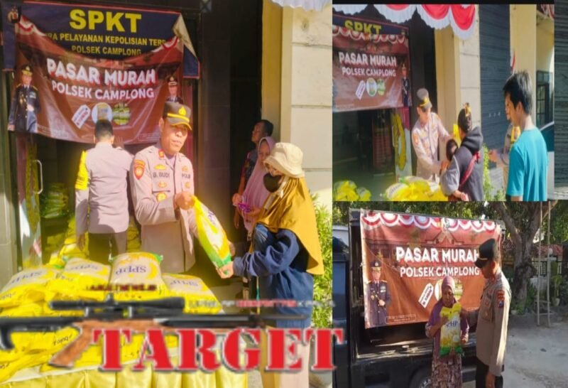 Polsek camplong Gelar pasar murah Selama Beras Masih Tersedia