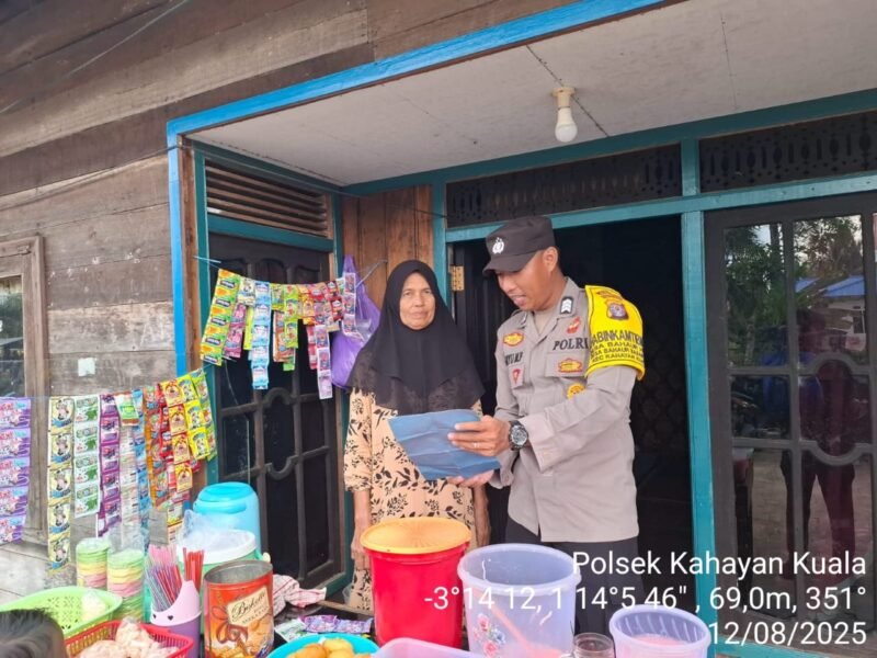 Personil Polsek Kahayan Kuala secara masif lakukan giat himbauan Stop dan Larangan bermain Judi Online.