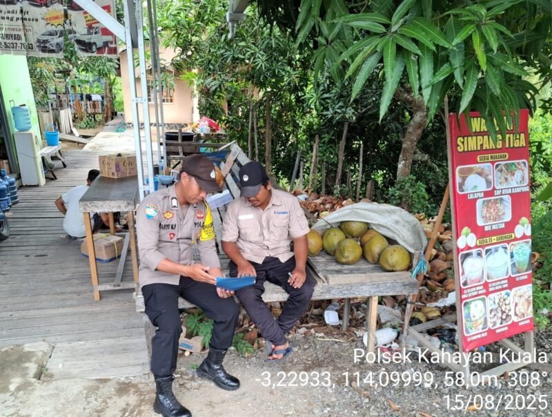 Personil Polsek Kahayan Kuala secara masif lakukan giat himbauan Stop dan Larangan bermain Judi Online.