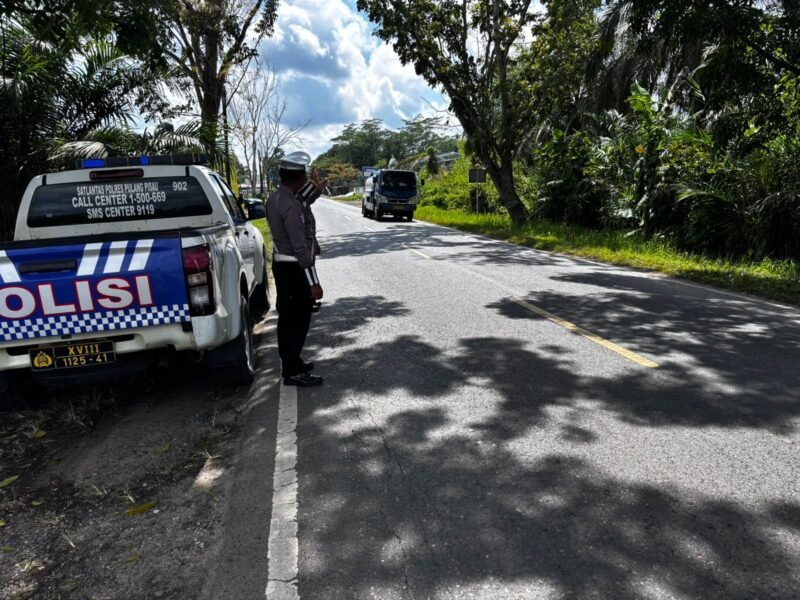 Satlantas Polres Pulang Pisau Gencarkan Patroli Kibas Bendera dan Video Situasi Arus Lalu Lintas