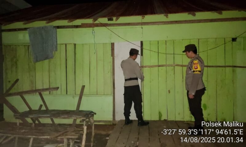 Ciptakan Sit aman Dan Kondusif Personil Polsek Maliku Melaksanakan Patroli Malam