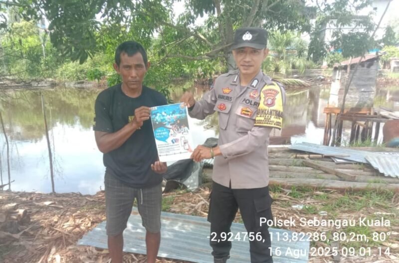 Kegiatan Sosialisasi Akun Media Sosial Humas Polres Pulang Pisau oleh personil Polsek Sebangau Kuala