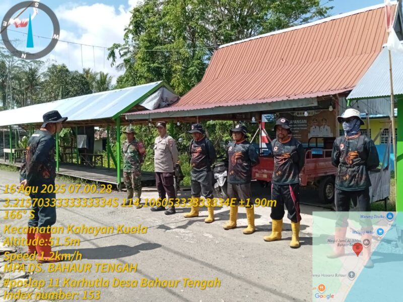 Personel Polsek Kahayan Kuala sambangi warga dan Memberikan himbauan Tentang Larangan Membakar hutan dan lahan