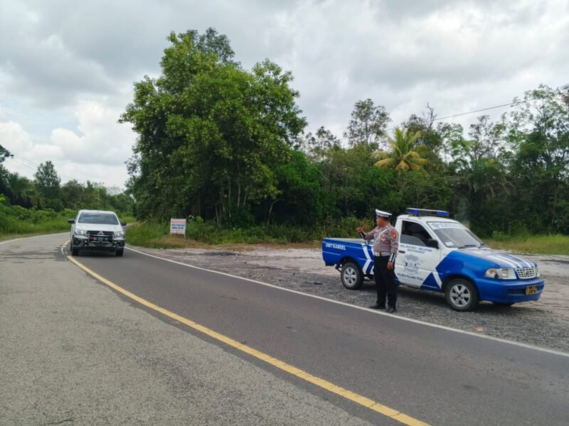 Satlantas Polres Pulang Pisau Gencarkan Patroli Kibas Bendera dan Video Situasi Arus Lalu Lintas