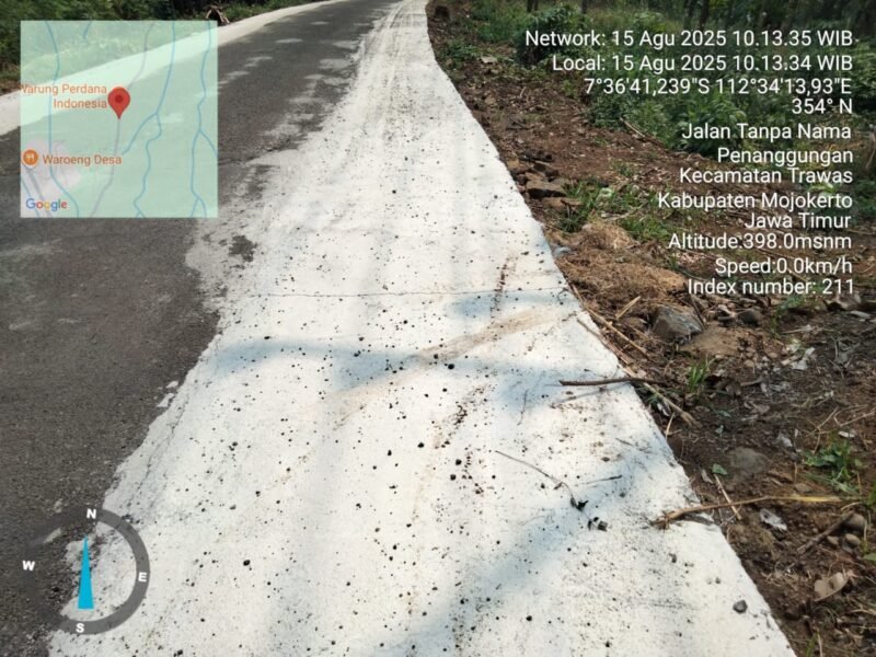 Pekerjaan Rekuntruksi Jalan Jatijejer Kesemen Mojokerto, Dana APBD 2025 Hancur Retak Dan Asal-Asalan Oleh CV.Kenonggo Jaya