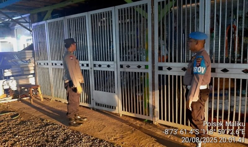 Ciptakan Sit aman Dan Kondusif Personil Polsek Maliku Melaksanakan Patroli Malam