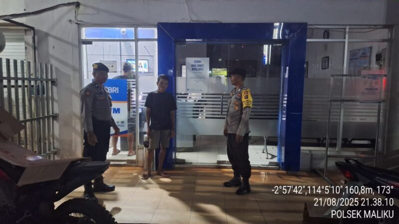 Kali Ini Sasaran Bank BRI, Personil Polsek Maliku Laksanakan Patroli Malam