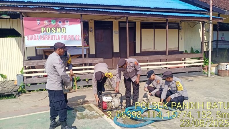 Polsek Pandih Batu Melaksanakan kegiatan Apel Siaga Bencana dan Penyampaian arahan dari Pimpinan kepada Anggota terkait tugas di lapangan.