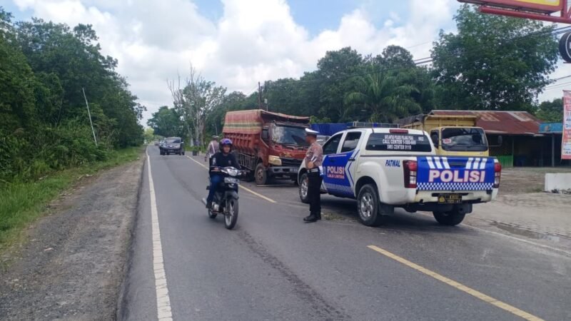 Sat Lantas Polres Pulang Pisau Laksanakan Patroli KTL dan Pencegahan Laka Lantas di Daerah Rawan