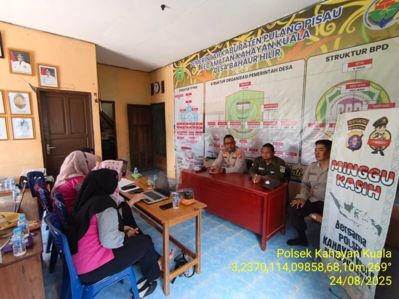 Polsek Kahayan Kuala dengarkan Keluhan dan Harapan Masyarakat Desa Bahaur Tengah Kec.Kahayan Kuala