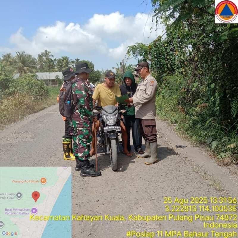 Personel Polsek Kahayan Kuala, sambangi warga dan Memberikan himbauan Tentang Larangan Membakar hutan dan lahan