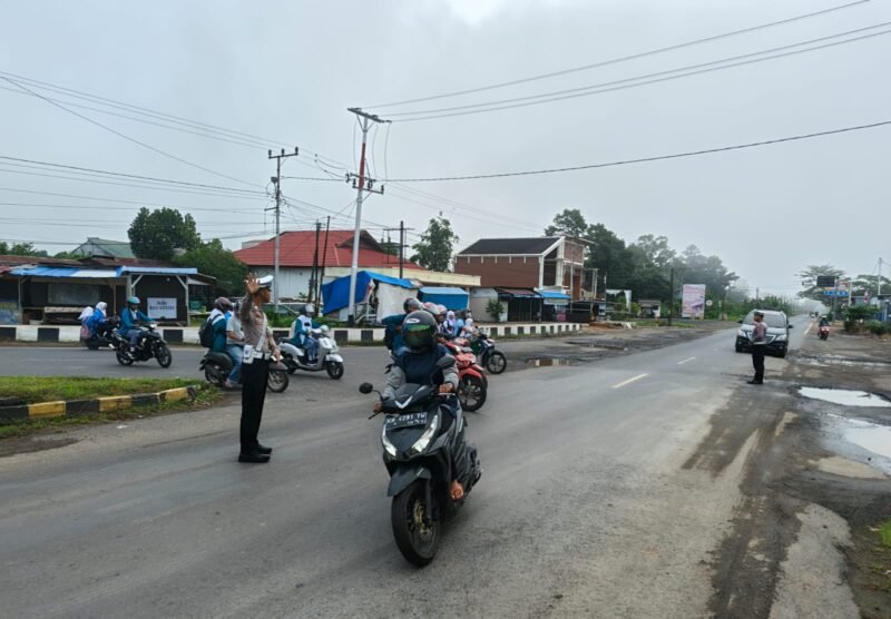 Personel Satlantas, Polres Pulang Pisau Laksanakan Pengaturan Pagi