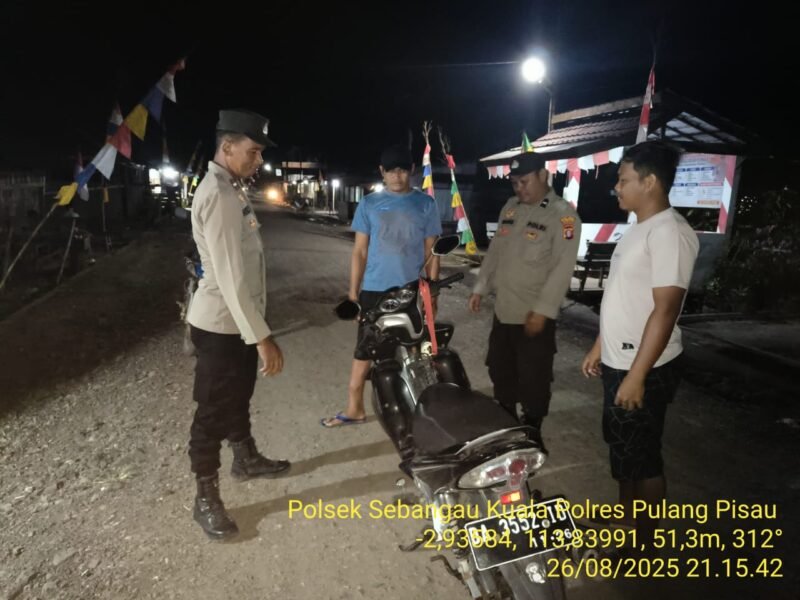 Polsek sebangau kuala gencarkan giat KRYD dimalam hari