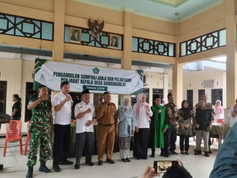 PENGAMBILAN SUMPAH / JANJI DAN PELANTIKAN PENJABAT KEPALA DESA SAMBUNGREJO KEC. SUKODONO KAB, SIDOARJO.