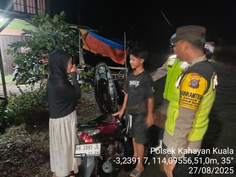 Polsek Kahayan Kuala giat KRYD berupa Patroli Kamtibmas guna Cegah Kriminalitas & Premanisme.