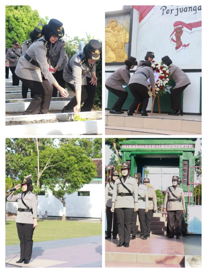 Polwan Polres Nganjuk Ziarah ke TMP Yudha Pralaya Peringati Hari Jadi ke-77