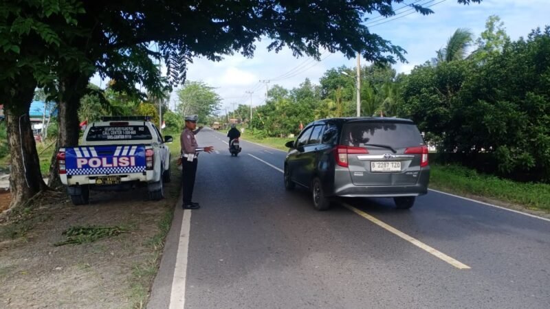 Sat Lantas Polres Pulang Pisau Laksanakan Patroli KTL dan Pencegahan Laka Lantas di Daerah Rawan