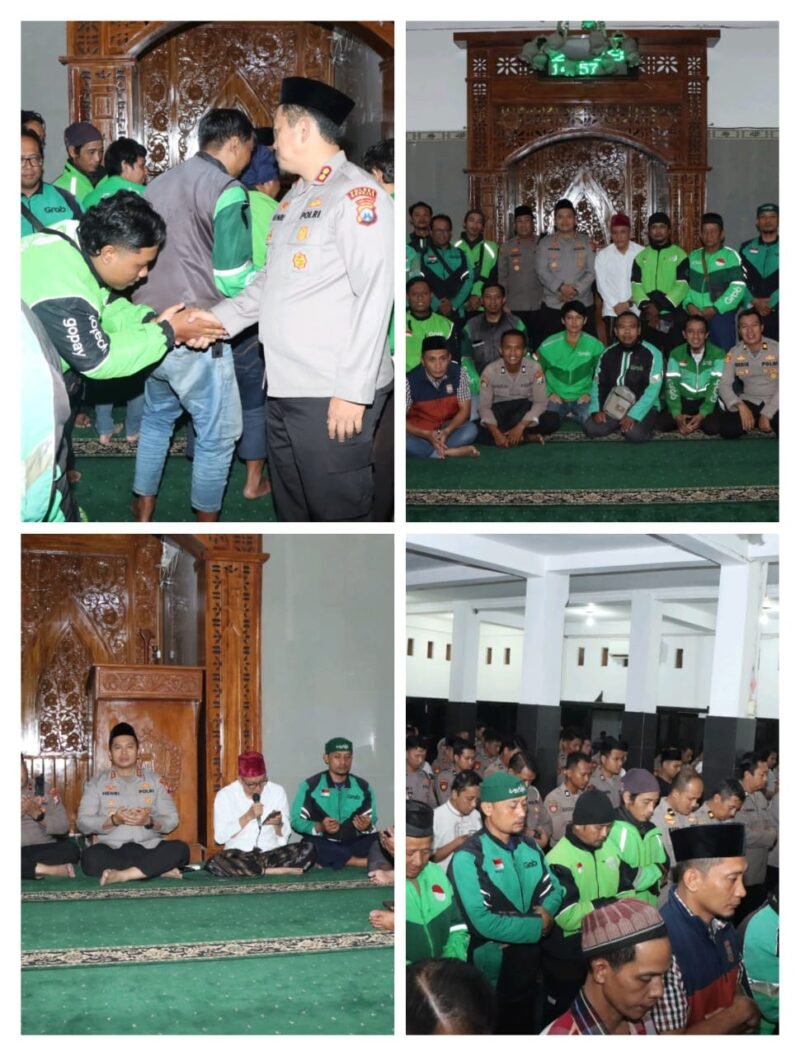 Doa Bersama Polres Nganjuk dan Komunitas Ojol untuk Alm. Affan Kurniawan