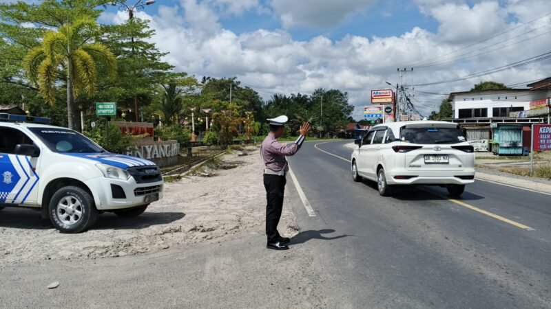 Sat Lantas Polres Pulang Pisau Laksanakan Patroli KTL dan Pencegahan Laka Lantas di Daerah Rawan