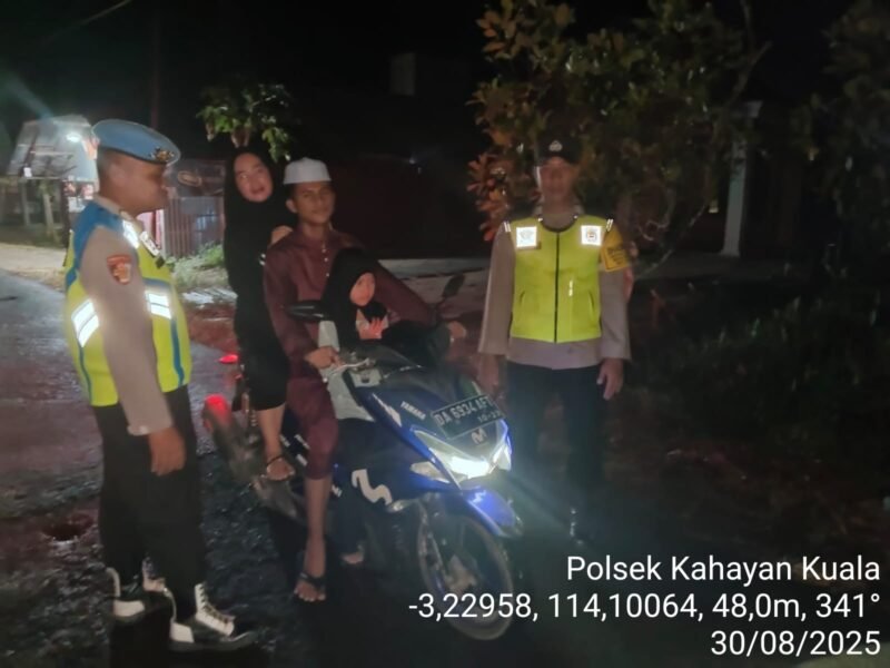 Polsek Kahayan Kuala giat KRYD berupa Patroli Kamtibmas guna Cegah Kriminalitas & Premanisme.