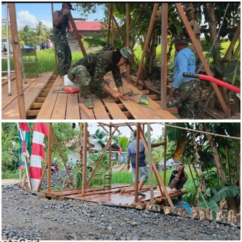 Target Pengejaran Pos Kamling Kuin Kecil oleh Satgas TMMD Ke-125