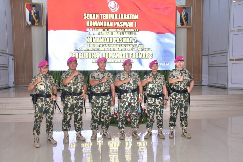 PANGKORMAR PIMPIN SERTIJAB, DANPASMAR 1, 2, DAN PENGUKUHAN DANPASMAR 3