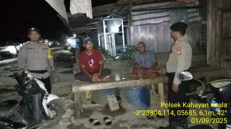Polsek Kahayan Kuala giat KRYD berupa Patroli Kamtibmas guna Cegah Kriminalitas & Premanisme
