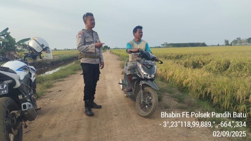 Rutin personil polsek Pandih Batu sosialisasi tentang larangan karhutla