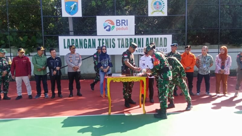 Danrem 121/Abw Resmikan Lapangan Tenis Tabrani Ahmad Kodim 1208/Sambas