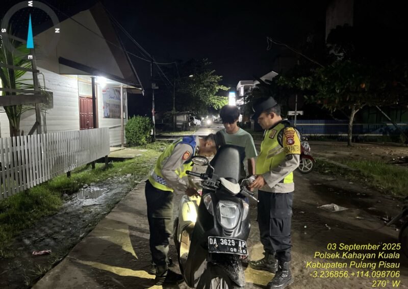 Polsek Kahayan Kuala giat KRYD berupa Patroli Kamtibmas guna Cegah Kriminalitas & Premanisme.
