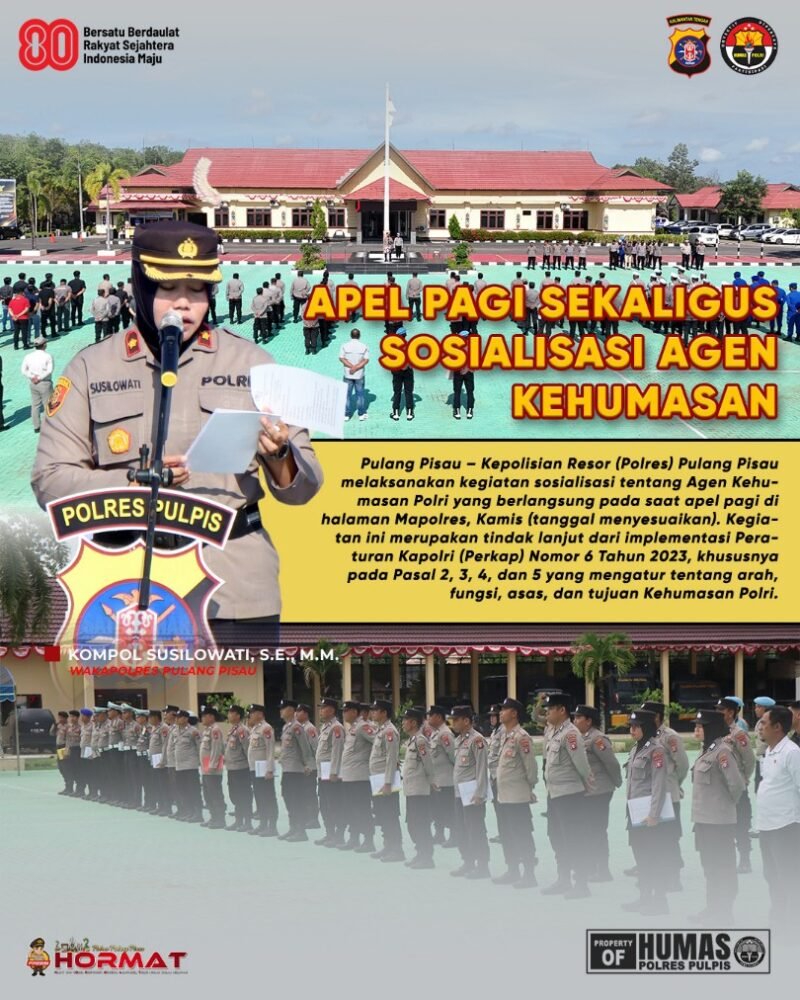 Polres Pulang Pisau Gelar Sosialisasi Agen Kehumasan, Wujudkan Polri yang Humanis dan Profesional