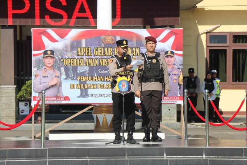 Operasi Aman Nusa I 2025 Dimulai, Polres Pulang Pisau Pimpin Apel Kesiapsiagaan Bersama TNI dan Instansi Terkait