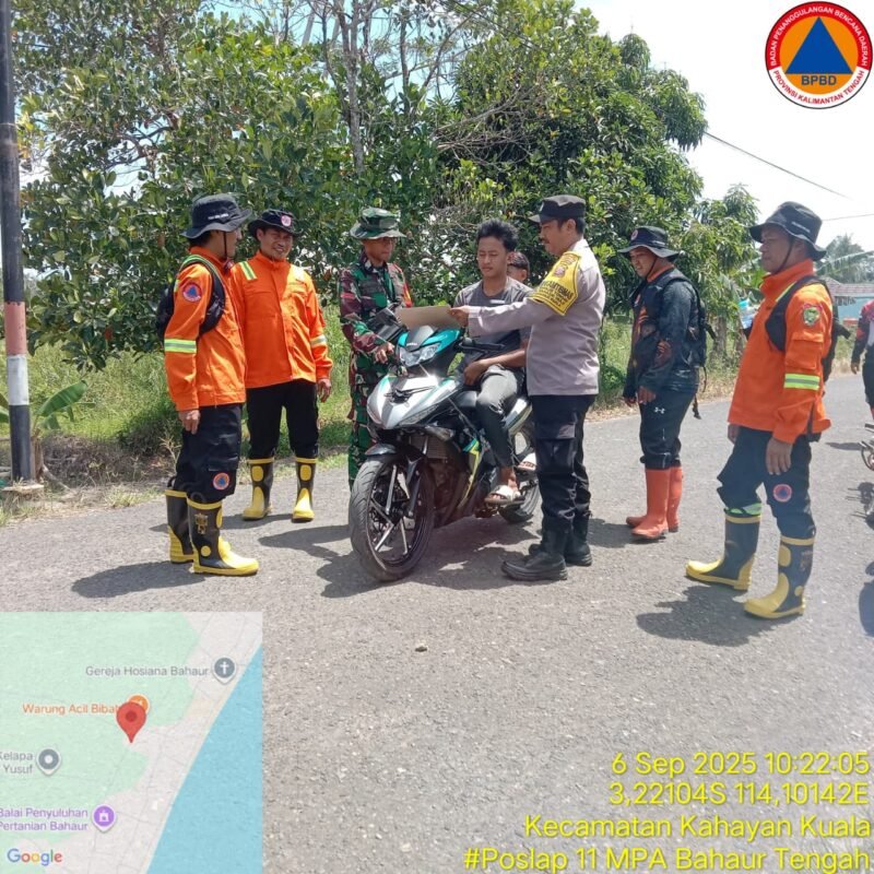Personel Polsek Kahayan Kuala sambangi warga dan Memberikan himbauan Tentang Larangan Membakar hutan dan lahan