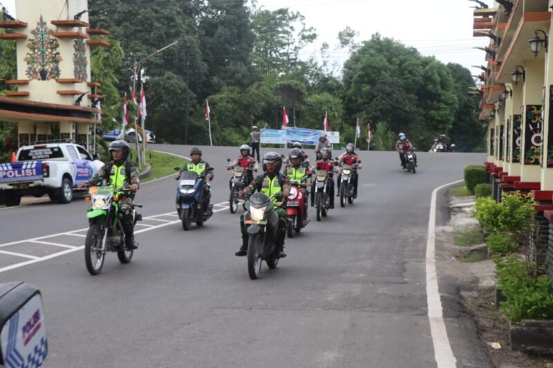Patroli Gabungan di Akhir Pekan, Polres Pulang Pisau Ajak Warga Jaga Kamtibmas