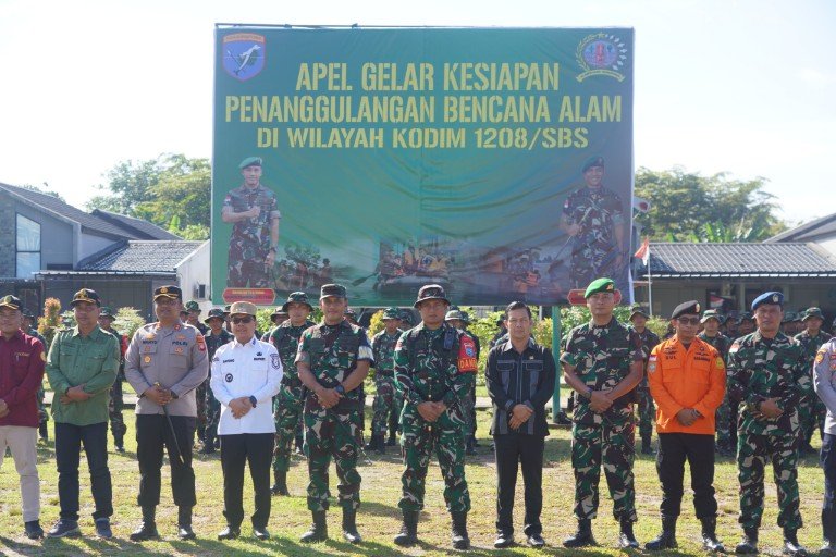 Korem 121/Abw Gelar Latihan Penanggulangan Bencana Alam di Wilayah Kodim 1208/Sambas