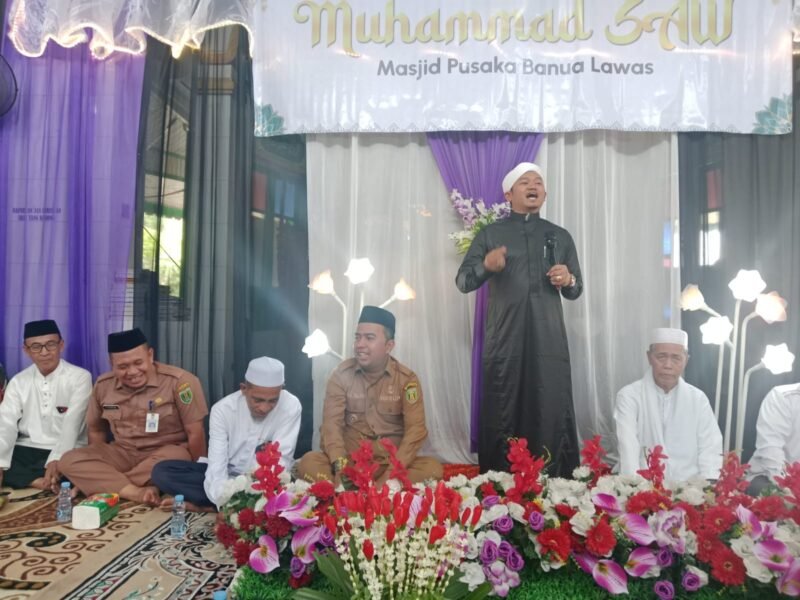 Babinsa Banua Lawas Ikuti Maulid Nabi Muhammad SAW