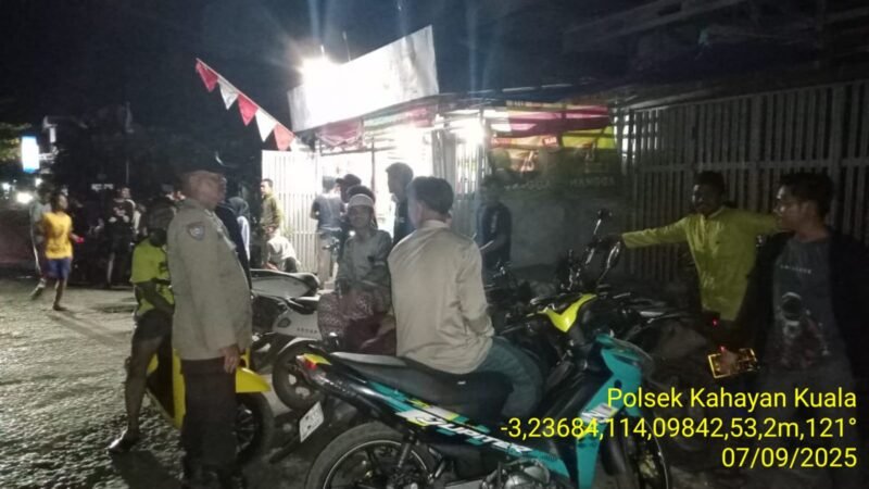 Polsek Kahayan Kuala giat KRYD berupa Patroli Kamtibmas guna Cegah Kriminalitas & Premanisme.