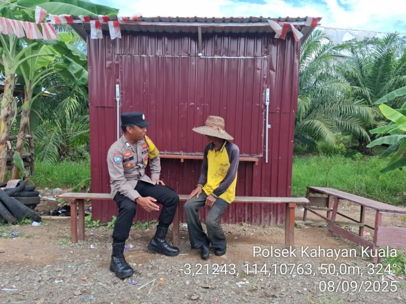 Polsek Kahayan Kuala melaksanakan giat Binluh himbauan tentang larangan Narkoba di wilayah kecamatan Kahayan Kuala.