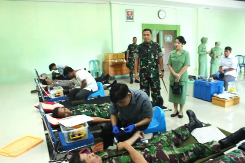 Sambut HUT TNI Ke-80 Tahun 2025 Kodim 1009/Tanah Laut Gelar Bakti Sosial Donor Darah