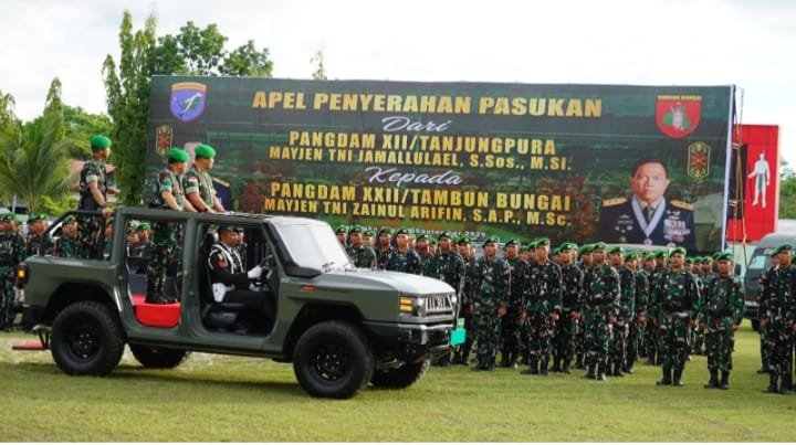 Foto: Kodam XII/Tanjungpura, saat ini menjadi wilayah teritorial dari Kodam XXII/Tambun Bungai yang pembentukannya telah diresmikan oleh Presiden RI Prabowo Subianto pada 10 Agustus 2025 bersama lima Kodam baru lainnya di Indonesia. (bib gila/TargetNews.id)